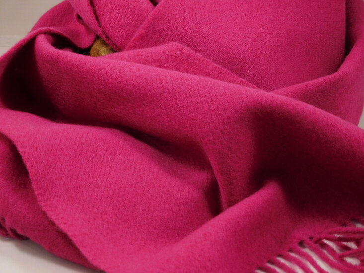 john hanly irish wool scarf medium cerise pink