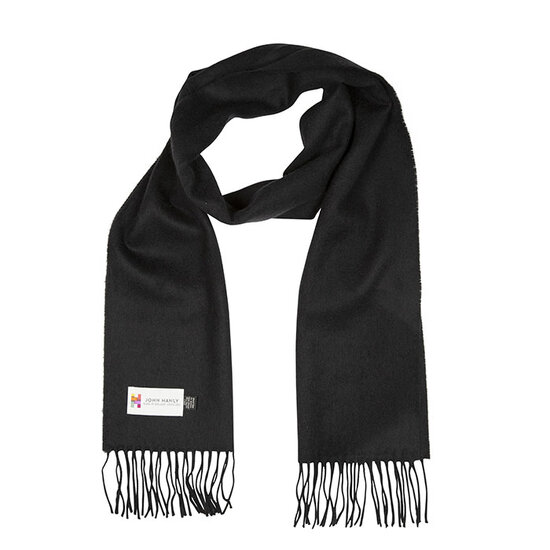 john hanly merino luxury wool scarf solid black 