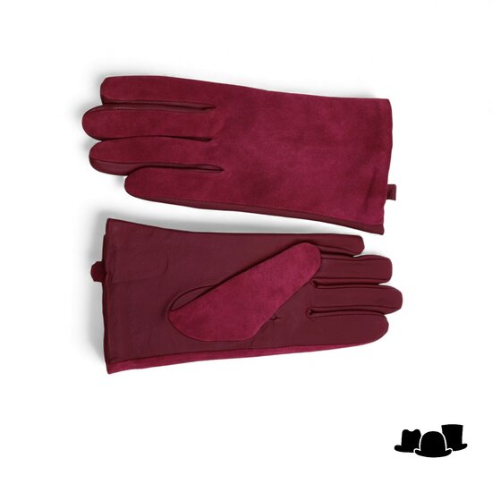 fiebig dameshandschoen leder 2tone bordeaux