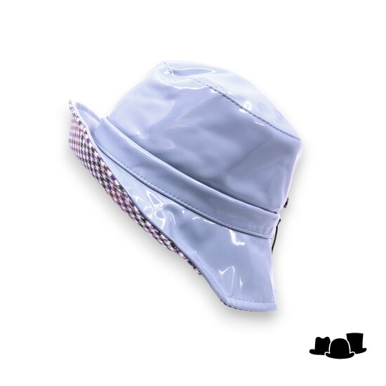 bedacht regen hoed vernice lak baby blue