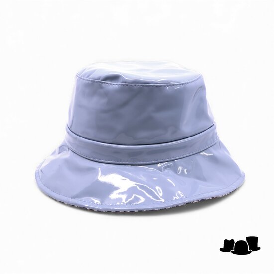 bedacht regen hoed vernice lak baby blue