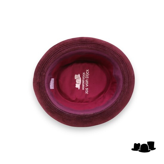 jos van dijck pork pie wool and velvet multi bordeaux