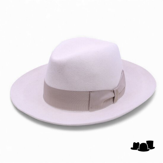 borsalino alessandria fedora cut brim off white