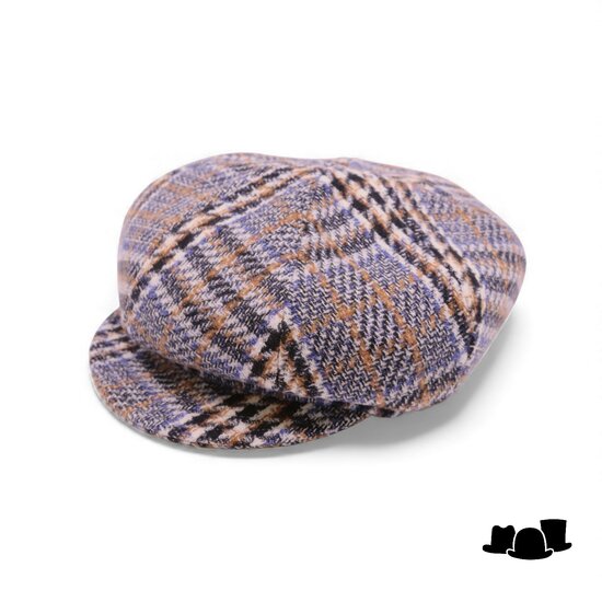 bronte ballonpet romee wol ruit blauw