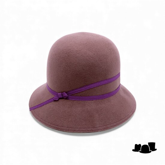 bedacht pot hoed met bies balin wolvilt mauve
