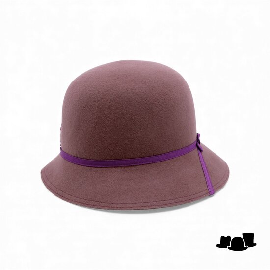 bedacht pot hoed met bies balin wolvilt mauve