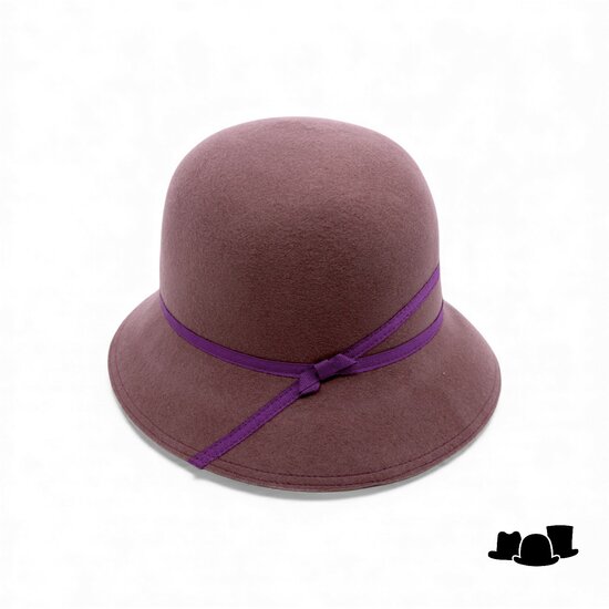 bedacht pot hoed met bies balin wolvilt mauve