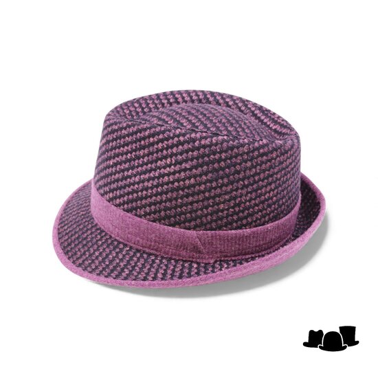 jos van dijck trilby tweed dessin raspberry and back