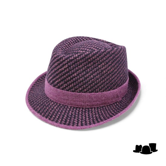 jos van dijck trilby tweed dessin raspberry and back