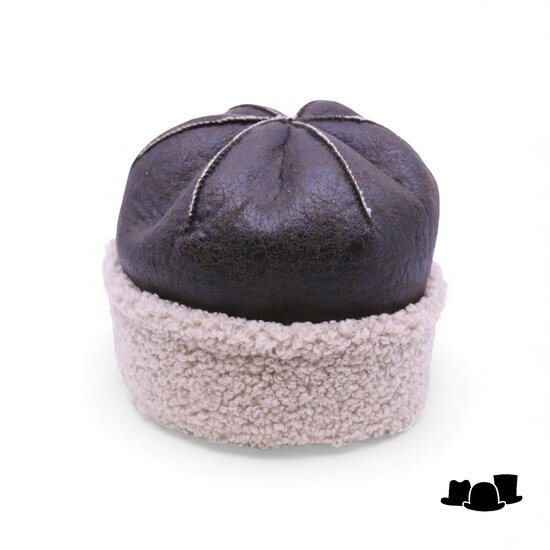 bedacht bontmuts aldor faux shearling en faux leder bruin