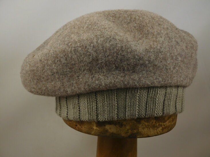 seeberger baret gebreide rand wol taupe