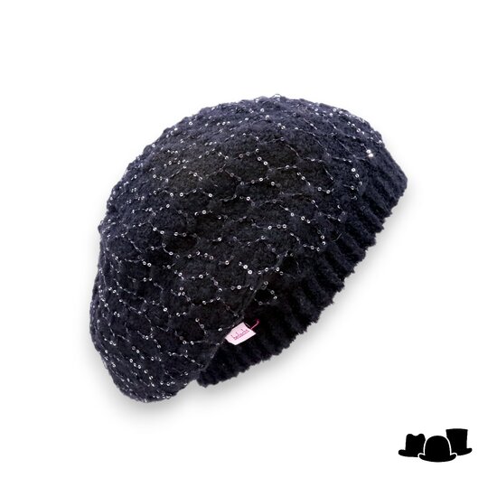 bedacht baret muts wolmix amras zwart