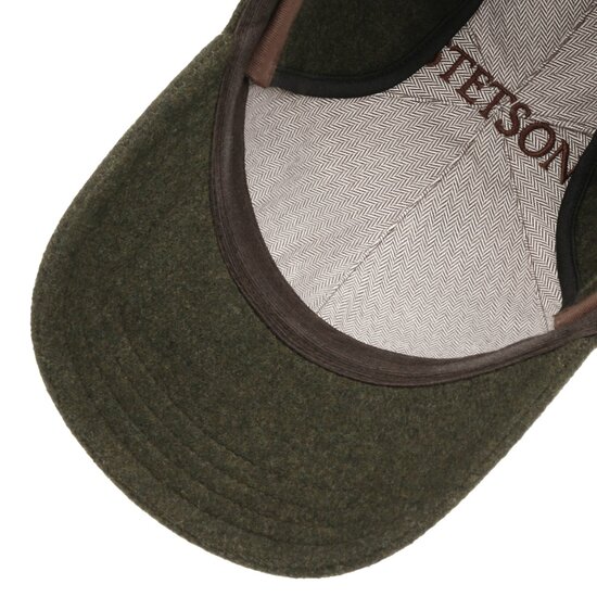 stetson baseball cap met oorklep vaby wol cashmere mix groen