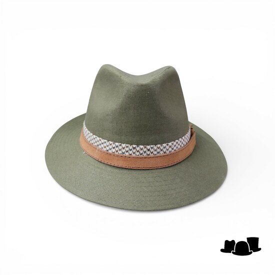 jos van dijck fedora 62 linnen groen pdp en leer