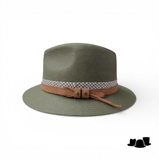 jos van dijck fedora 62 linnen groen pdp en leer