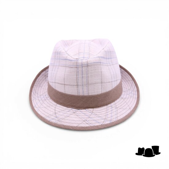 jos van dijck trilby linnen tartan beige