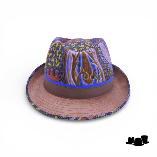 jos van dijck trilby fantasy blauw vegan leather bruin