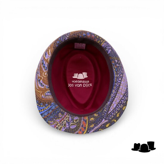 jos van dijck trilby fantasy blauw vegan leather bruin