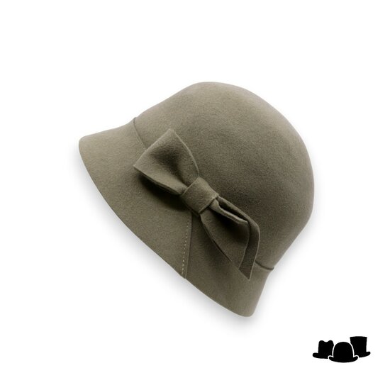 seeberger cloche wolvilt strik olive