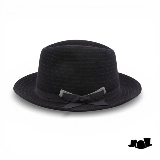 marone raffaele fedora filigrane haarvilt zwart