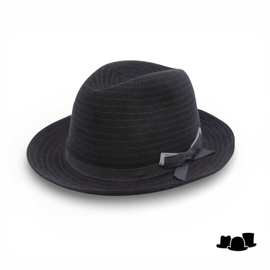 marone raffaele fedora filigrane haarvilt zwart