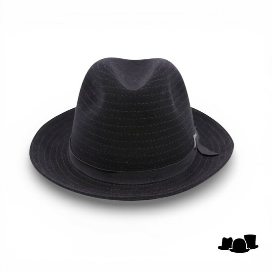 marone raffaele fedora filigrane haarvilt zwart