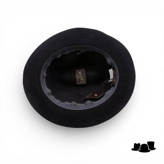 marone raffaele fedora filigrane haarvilt zwart