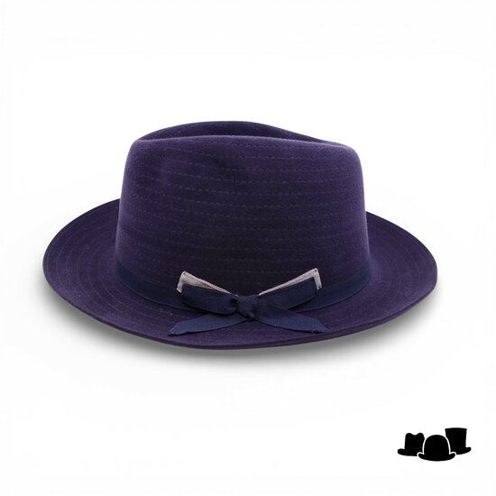 marone raffaele fedora filigrane haarvilt donkerblauw