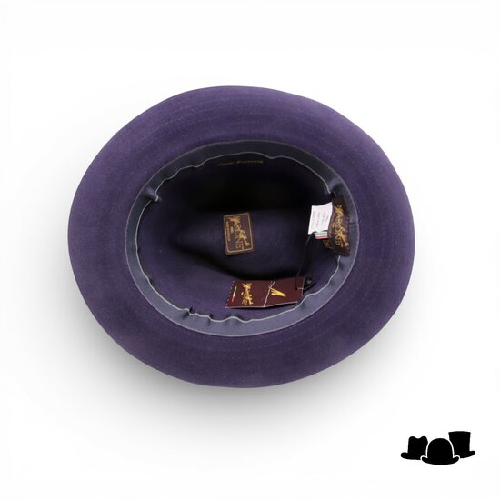 marone raffaele fedora filigrane haarvilt donkerblauw