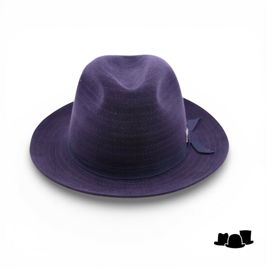 marone raffaele fedora filigrane haarvilt donkerblauw