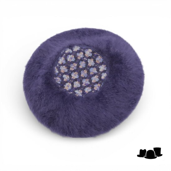 panizza baret angora wolmix donkerblauw