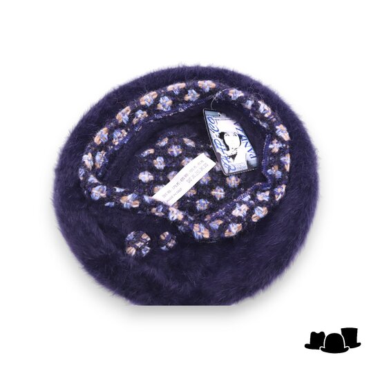 panizza baret angora wolmix donkerblauw