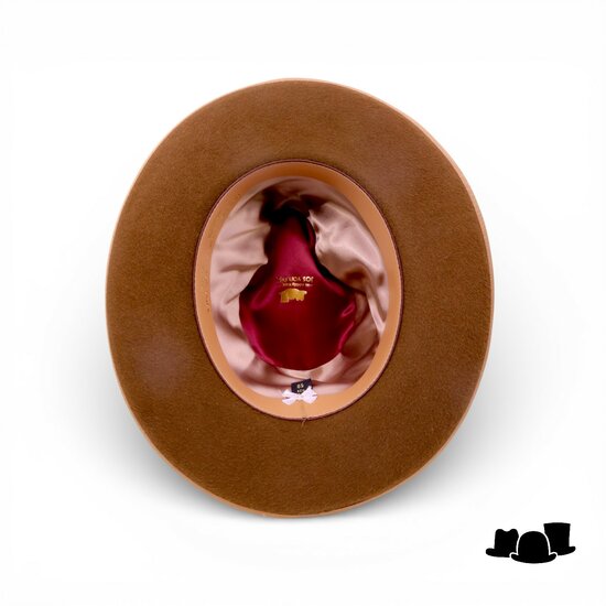 jos van dijck fedora rho pencil roll brim haarvilt bruin en camel