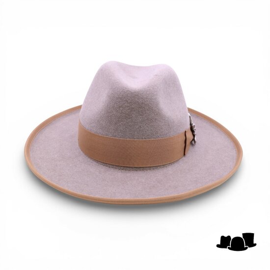 jos van dijck fedora rho pencil roll brim haarvilt light taupe en camel