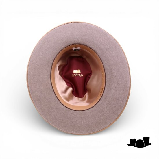 jos van dijck fedora rho pencil roll brim haarvilt light taupe en camel