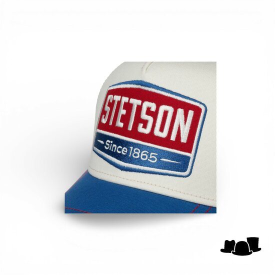 stetson trucker cap gasoline red and blue