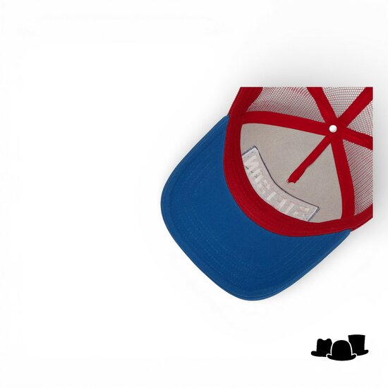 stetson trucker cap gasoline red and blue