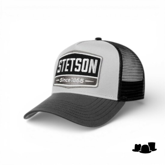 stetson trucker cap gasoline grey black