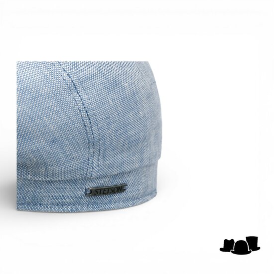 stetson hatteras newsboy cap classic linnen lichtblauw
