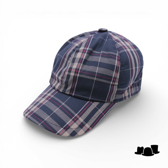 city sport winter baseball cap tartan blauw rood grijs