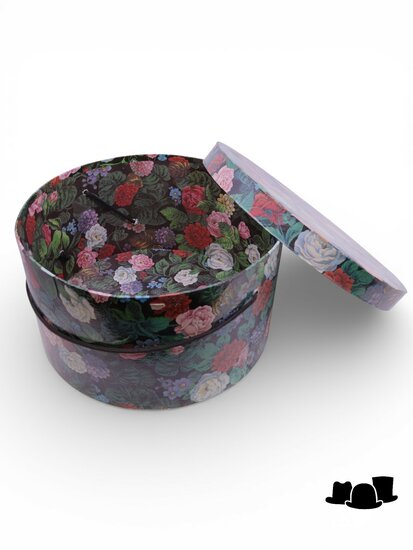 vintage hoedendoos 30 cm roses