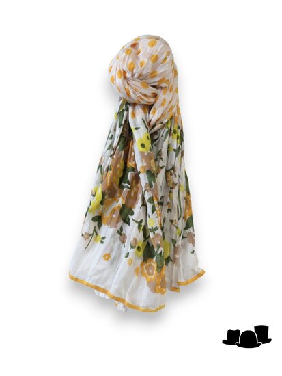 onkar zomer sjaal katoen yellow flowers