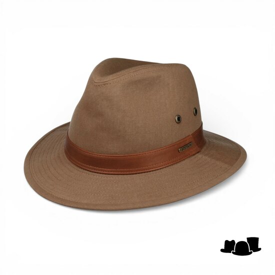stetson traveller outdoorhoed katoen zand bruin