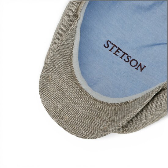 stetson newsboy cap hatteras wol linnen grijs taupe