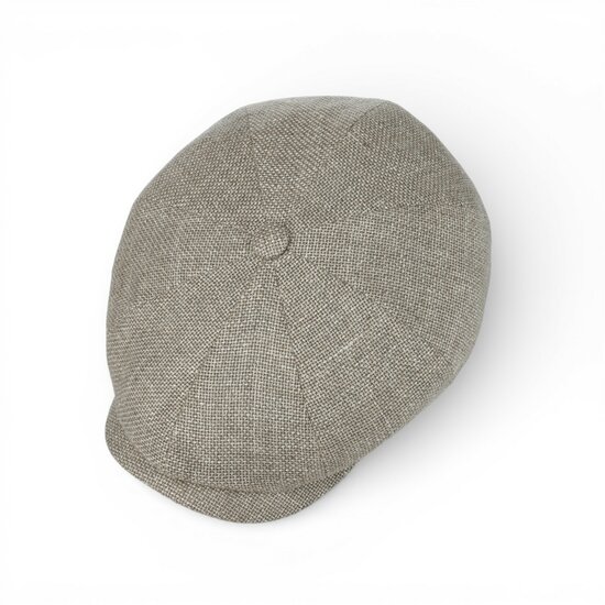 stetson newsboy cap hatteras wol linnen grijs taupe