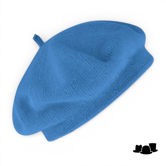 fiebig knitted baret katoen royal blue