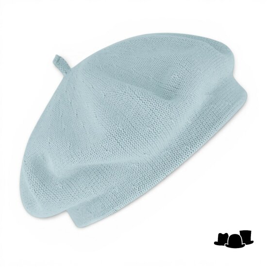 fiebig knitted baret katoen light blue