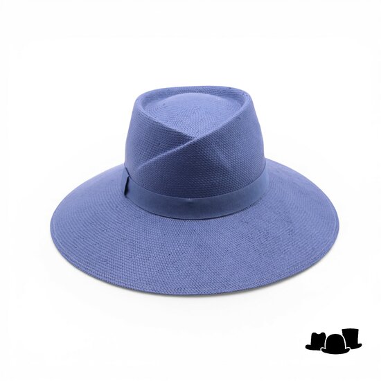 jos van dijck brede rand fedora vivien cellulose blauw