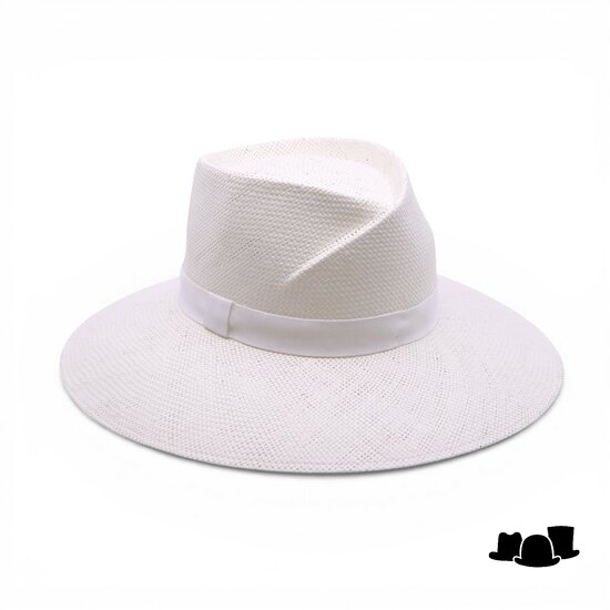 jos van dijck brede rand fedora vivien cellulose wit