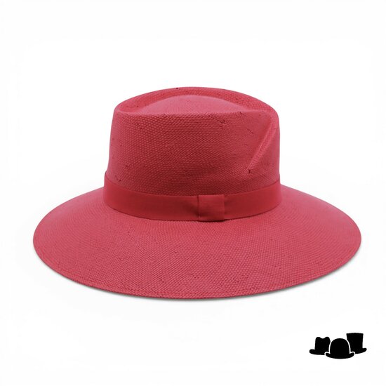 jos van dijck brede rand fedora vivien cellulose rood